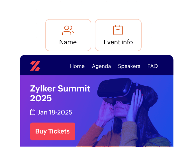 Zoho Backstage — Event website