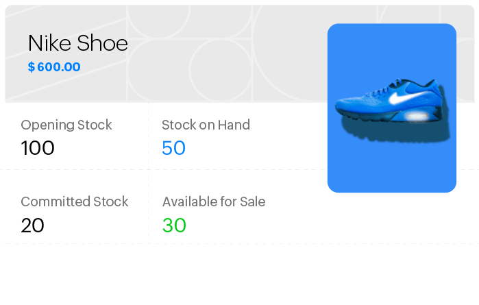 Zoho Books — Items & stock