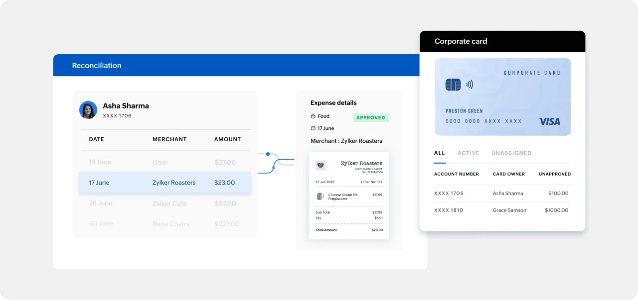 Zoho Expense — corporate card reconciliation