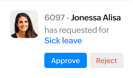 Zoho People — a leave request awaiting approval