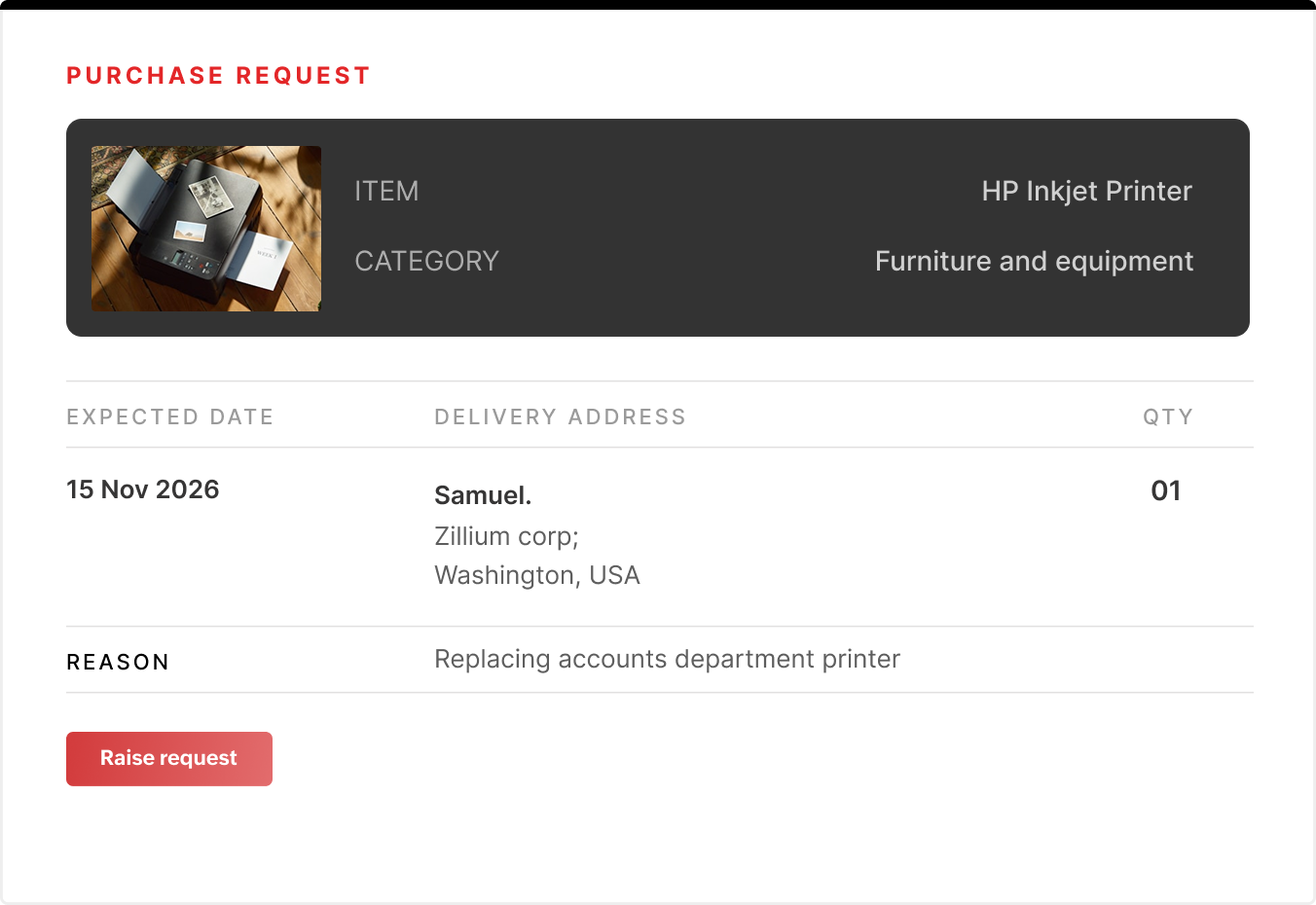 Zoho Procurement — Requests & approvals