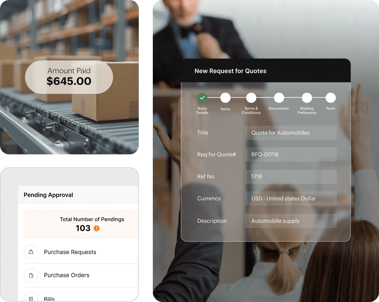 Zoho Procurement — Sourcing & RFQs