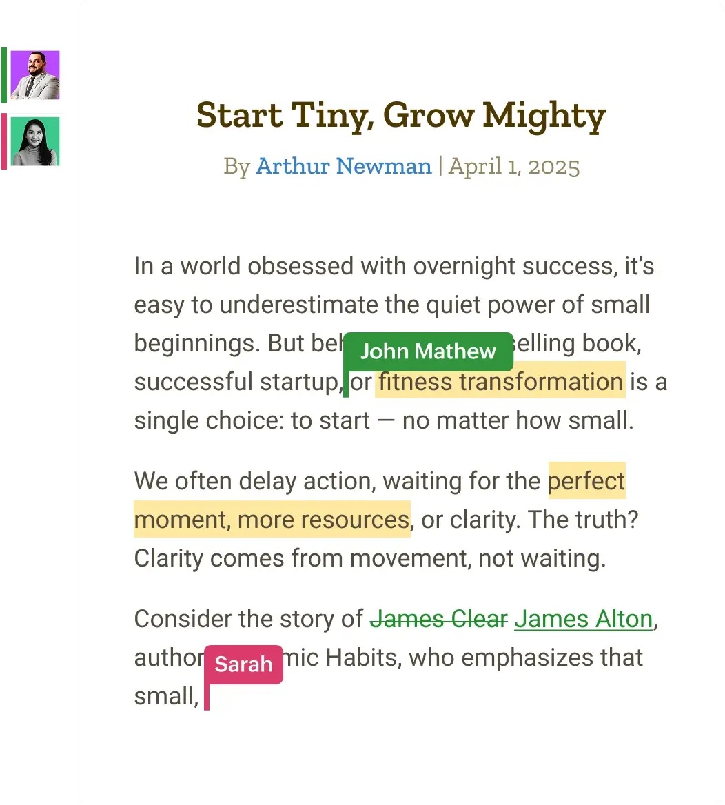 Zoho Writer — collaborative document editing with comments and tracked changes